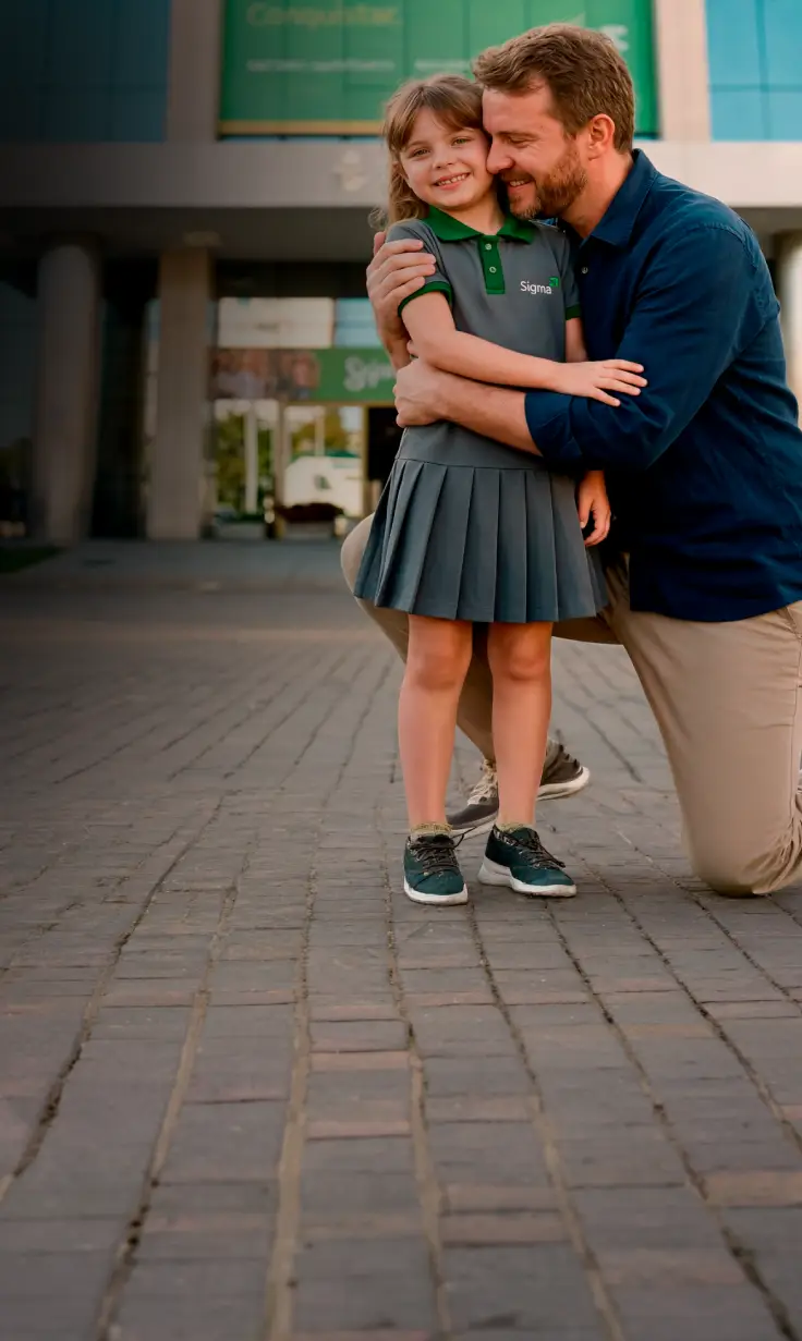 Pai e filha escola sigma