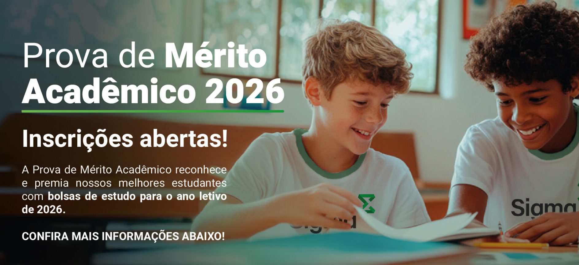 Prova mérito acadêmico - Colégio Sigma